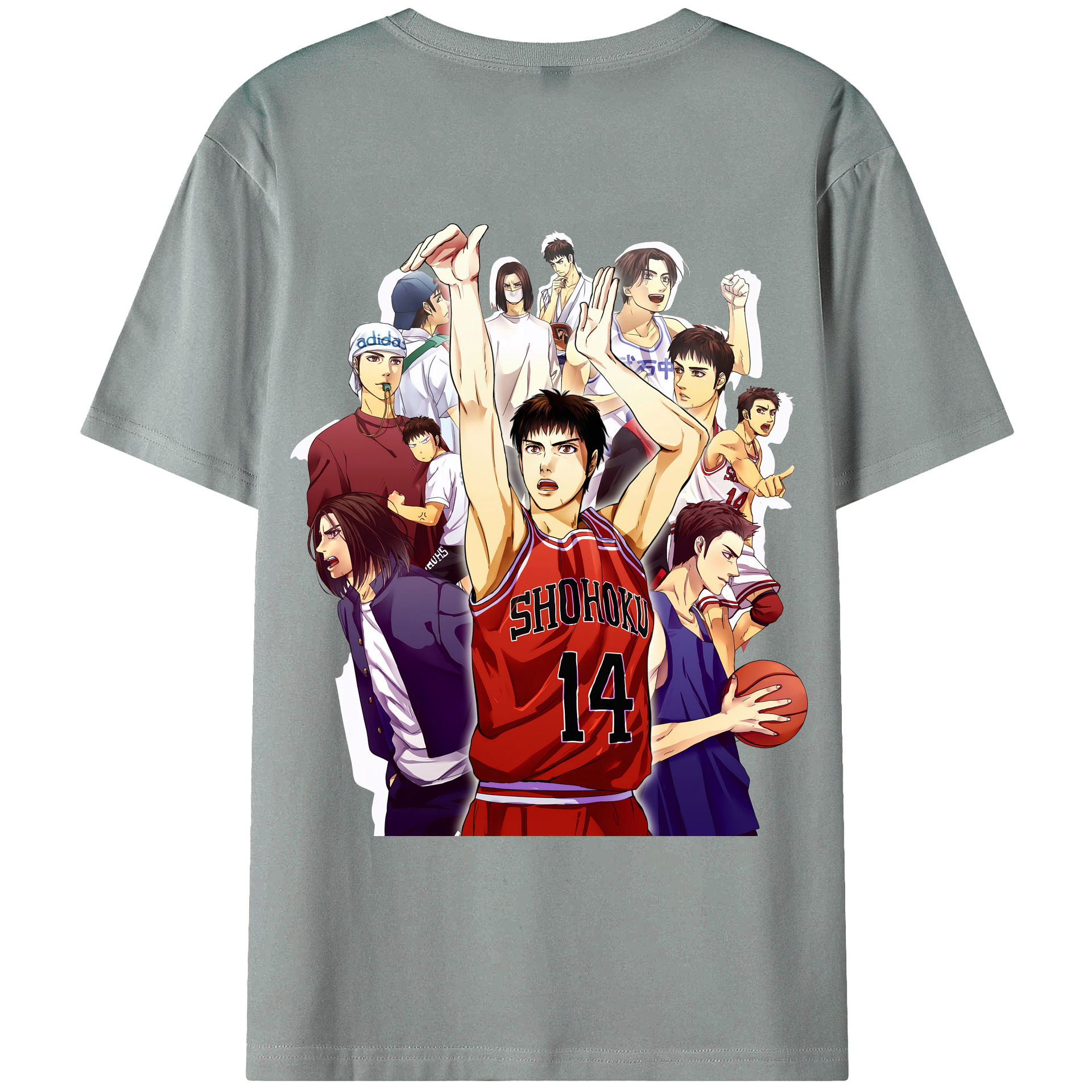 （画像用） SLAM DUNK／スラムダンク 綿100％ メンズ半袖Tシャツ（バックプリント） 通気性